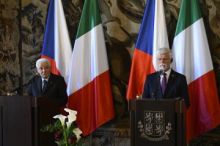 Pavel přivítal na Pražském hradě italského prezidenta Mattarellu