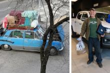 Před válkou uprchl stařík se slepicemi v žigulíku. Po virálním videu dostal nové auto